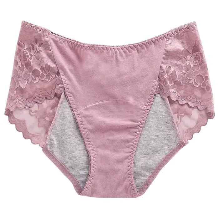 1 pièces dame très abondante culotte menstruelle grande taille respirant femmes dentelle brève femme