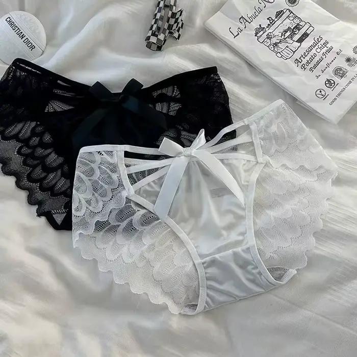 Culotte femme culotte dentelle femme gousset en coton taille mi-basse sous-vêtements triangulaires respirants Design pur sexy avec taille en dentelle