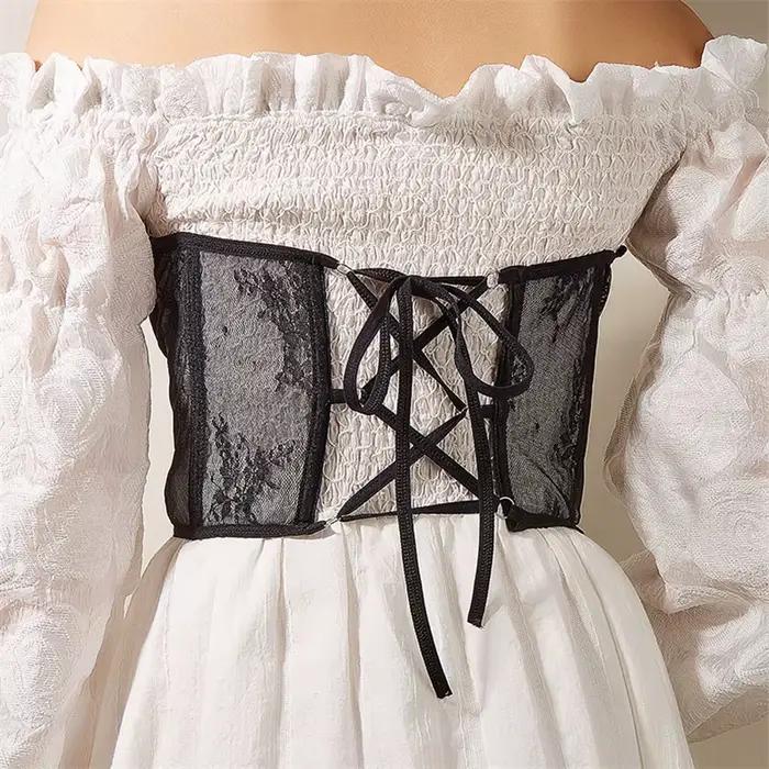 Ceinture de Corset en maille transparente pour femmes