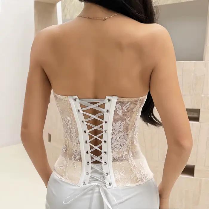 Haut corset en dentelle pour femme