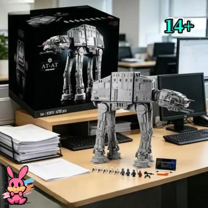 Collection populaire Bandai : Briques de construction innovantes 6785 pièces, modèle de marcheur blindé AT-AT, briques compatibles