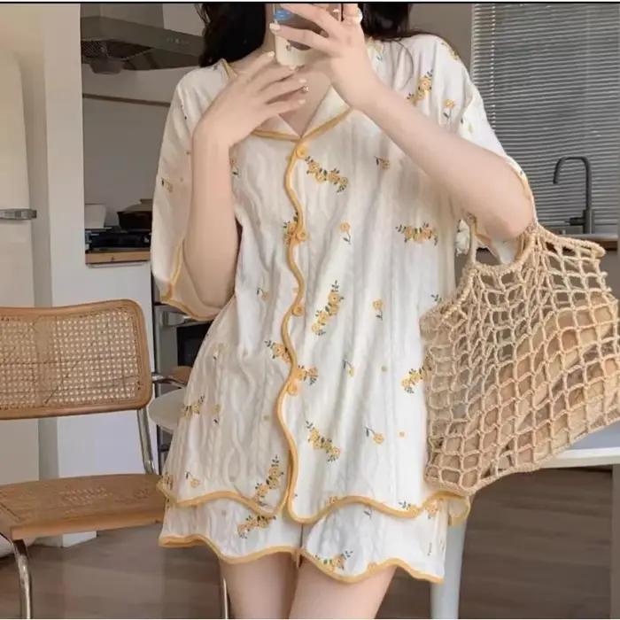 Pyjama d'été à manches courtes pour jeunes femmes