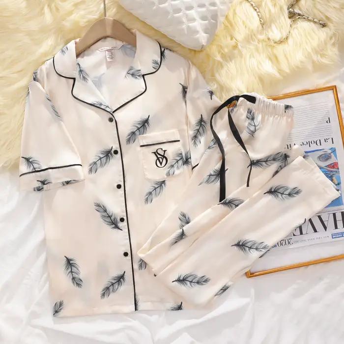 Pyjama en satin de soie pour femme Victoria's Secret
