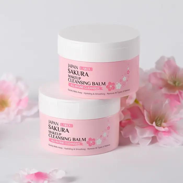 LAIKOU Japon Sakura Baume Nettoyant Démaquillant 100g Nettoyant Tout-en-un Fondant Rapidement Hydratant Lissant Démaquillant