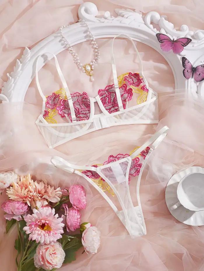 Ensemble de lingerie sexy en dentelle, soutien-gorge et culotte transparents, ensembles exotiques, string sexy, lingerie de luxe sensuelle et érotique pour femme.