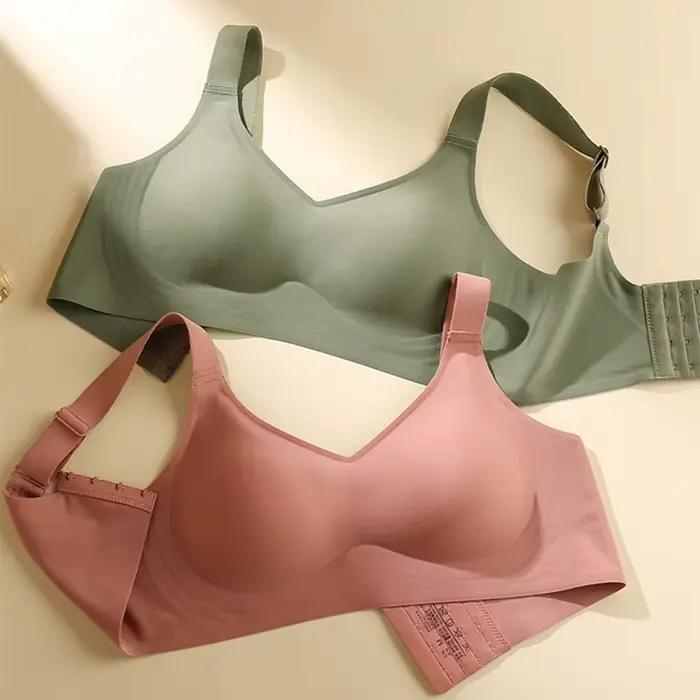 Soutien-gorge push-up à soutien souple de grande taille pour femmes, une pièce sans couture, sans fil, soutien-gorge fin au dos de sport réglable, haute qualité