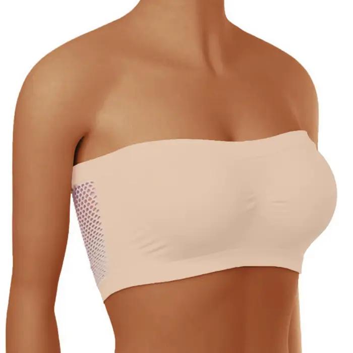 Soutien-gorge sans bretelles extensible pour femme, bandeau enveloppant la poitrine, sans doublure, sans couture, à la mode, respirant, doux, adapté aux hauts à une épaule