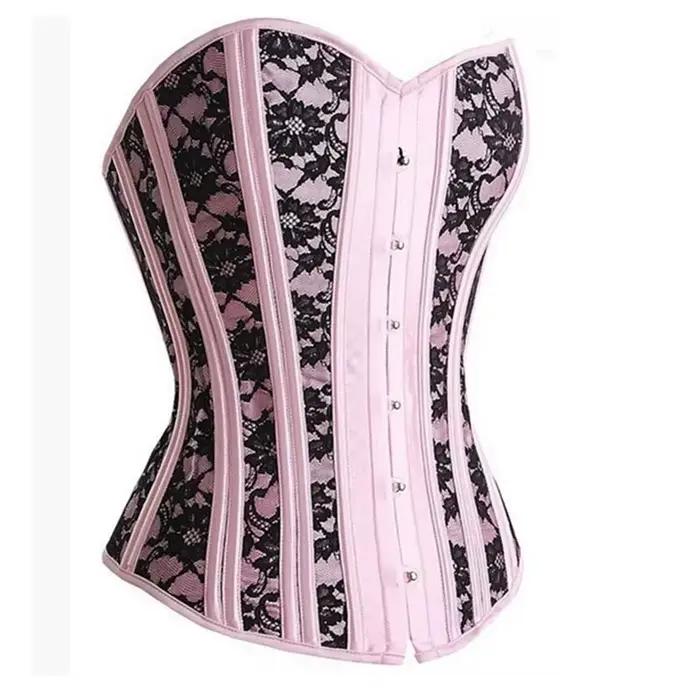 Corset rose haut bustier victorien surbuste princesse élégant Corsets