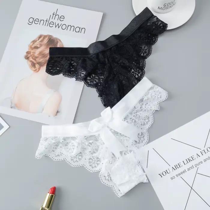 Femmes Lingerie G String sous-vêtements en dentelle femme Sexy t-back String offre spéciale culotte transparente japon Style filles caleçons