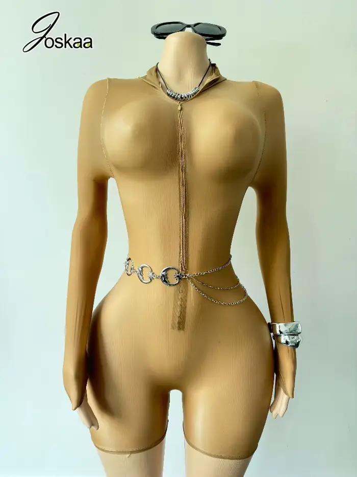 Combinaison transparente brillante Joskaa pour femme