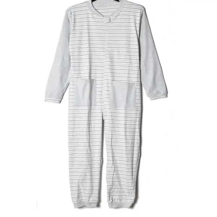 Combinaisons en coton pour adultes ABDL, pyjamas à manches longues, taille plus, fermeture éclair, confortables, respirantes, combinaisons amples pour couples