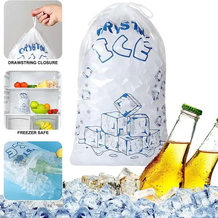 Sacs à glaçons réutilisables pour machine à glace, garde-congélateur, 100 unités
