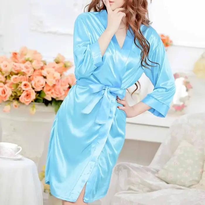 Robe de nuit en satin et dentelle, pyjama, lingerie, sous-vêtements