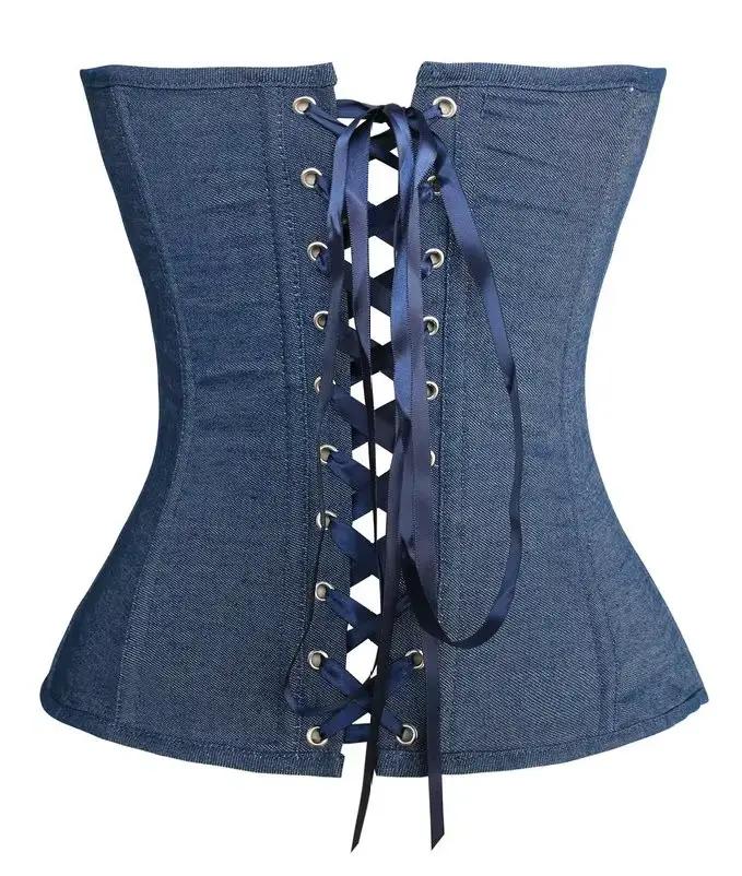 Caudatus nouvelle mode sexy denim corset style vintage victorien bustier sans bretelles