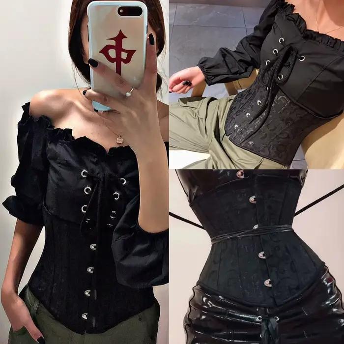 Corset Gothique à Lacets Sexy sous-Buste et à Ossature d'Acier