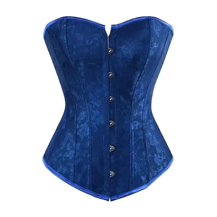 Jacquard Top Corset Bourgogne À Lacets Korset Sexy Basques Shaper Bustier Vintage Renaissance Bustiers Femmes Grande Taille Lingerie