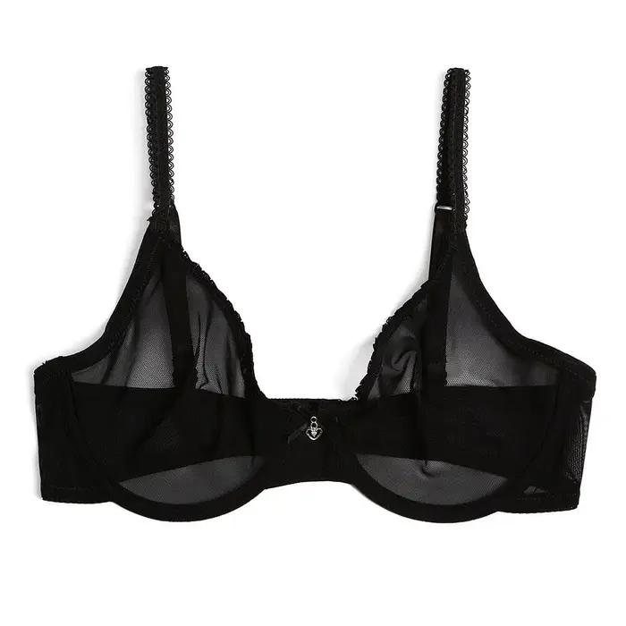 Nouvelles femmes soutien-gorge creux voir à travers sexy gaze maille transparent ultra mince soutiens-gorge B C D E F 75 80 85 90 95 100 US EU UK livraison directe