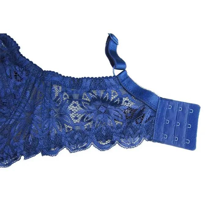 Soutien-gorge en dentelle bleu et noir pour femmes