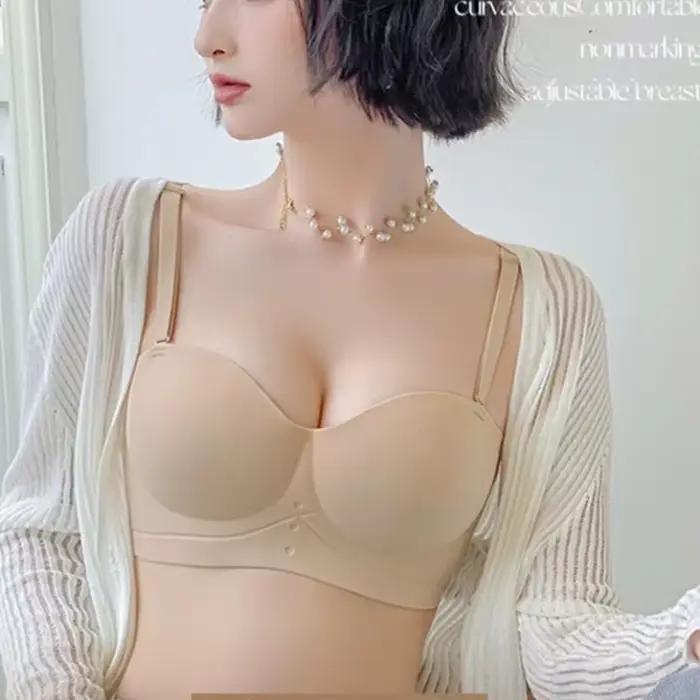 Soutien-gorge femme demi-tasse Push Up petits seins montrent plus grands