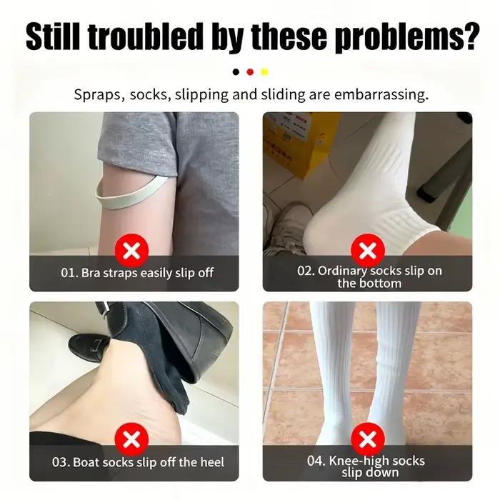 Adhésif antidérapant pour bretelles de soutien-gorge | Invisible et sans couture | Empêche le glissement des chaussettes