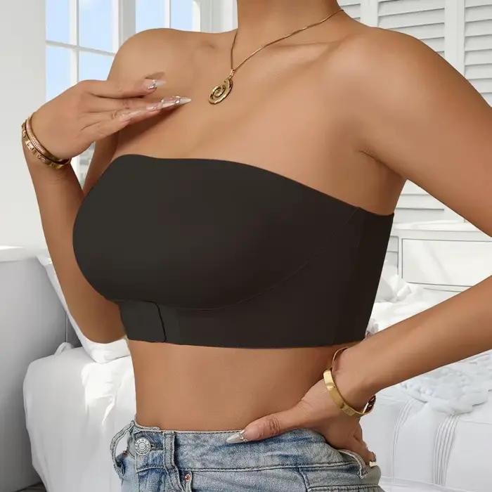 Soutien-gorge bandeau sans bretelles pour femme, antidérapant, sans armatures, sans couture, rembourré, type tube top pour tenues sans bretelles et occasions spéciales
