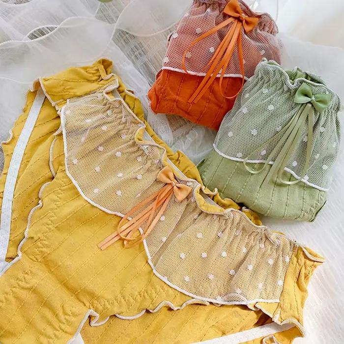 Culotte en coton à volants en dentelle pour femmes