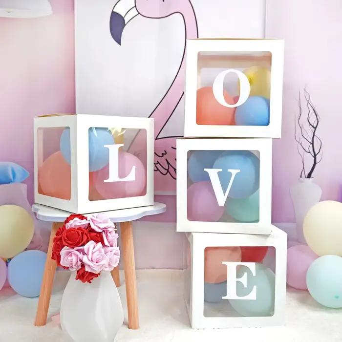 Boîtes à lettres en forme de ballons DIY, lettres de l'alphabet A-Z pour fête sur le thème de l'amour, baby shower, mariage et accessoires photo d'anniversaire