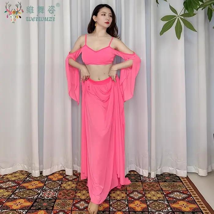 Ensemble de Costumes de danse du ventre, tenue, jupe et haut, ensemble de 2 pièces pour femmes adultes, vêtements de travail pour pratique de Performance sur scène