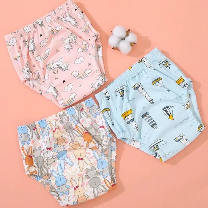 Couche-culotte écologique réutilisable pour bébé, pantalon d'entraînement, imperméable, lavable, en coton, culotte d'apprentissage pour le nettoyage, tissu respirant