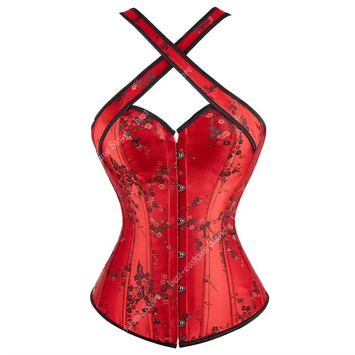 Corset haut Bustier licou bretelles Vintage gothique