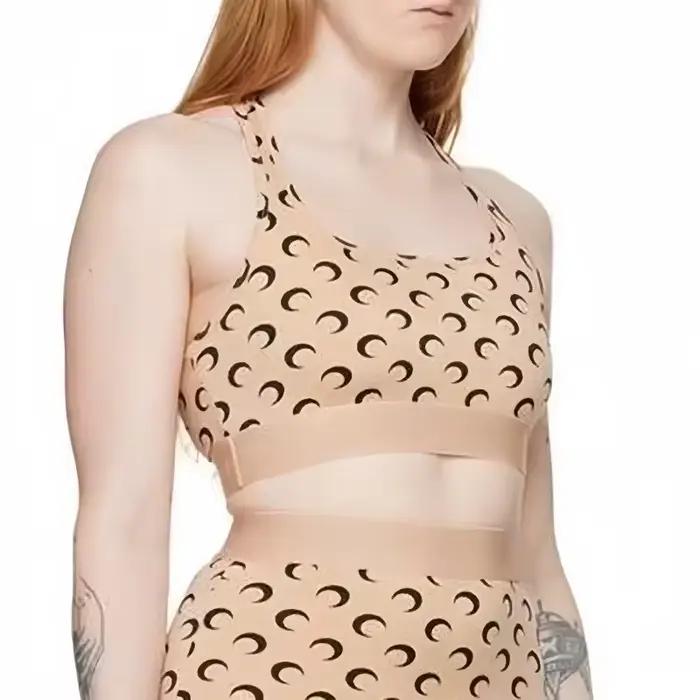 Soutien-gorge de sport dos nu croisé imprimé complet pour femmes