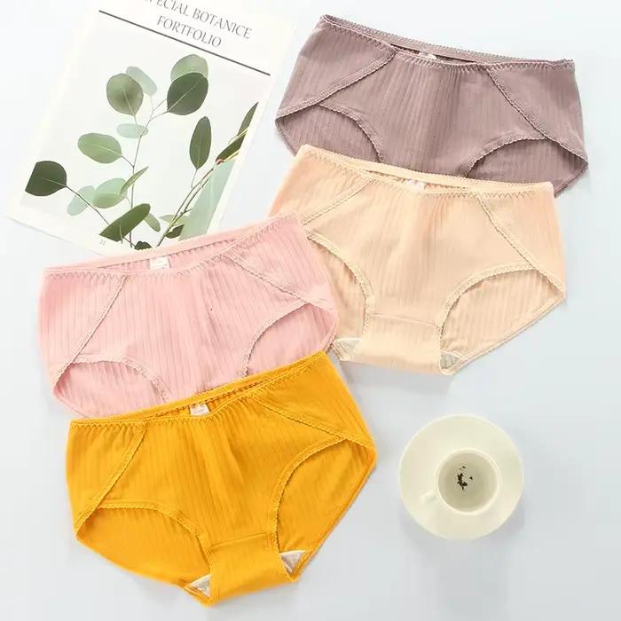 Sous-vêtements en dentelle pour femmes, culotte en pur coton, taille basse, sans couture, culotte pour filles, confortable et douce