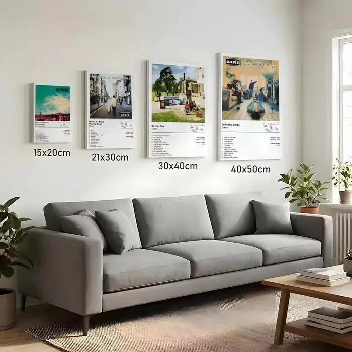 Couverture d'album O-Oasis, peinture de groupe, calligraphie, impression sur toile HD, affiche, art mural | Cadre optionnel | Décoration moderne pour couloir