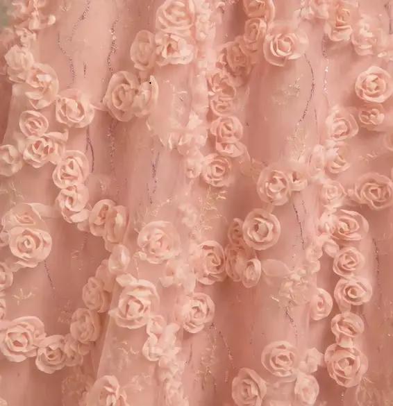 Robe florale 3D en maille romantique pour femme, élégante, pour soirée formelle, été, printemps, sortie chic, remise de diplôme, Noël, Nouvel An