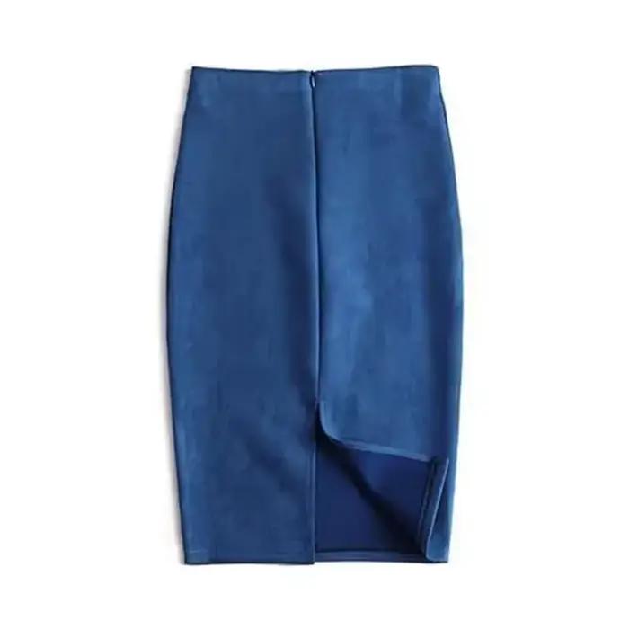 Hiver Sexy moulante daim jupes 2025 mode genou longueur taille haute bureau jupe coréenne femmes vêtements élégant mince jupe crayon