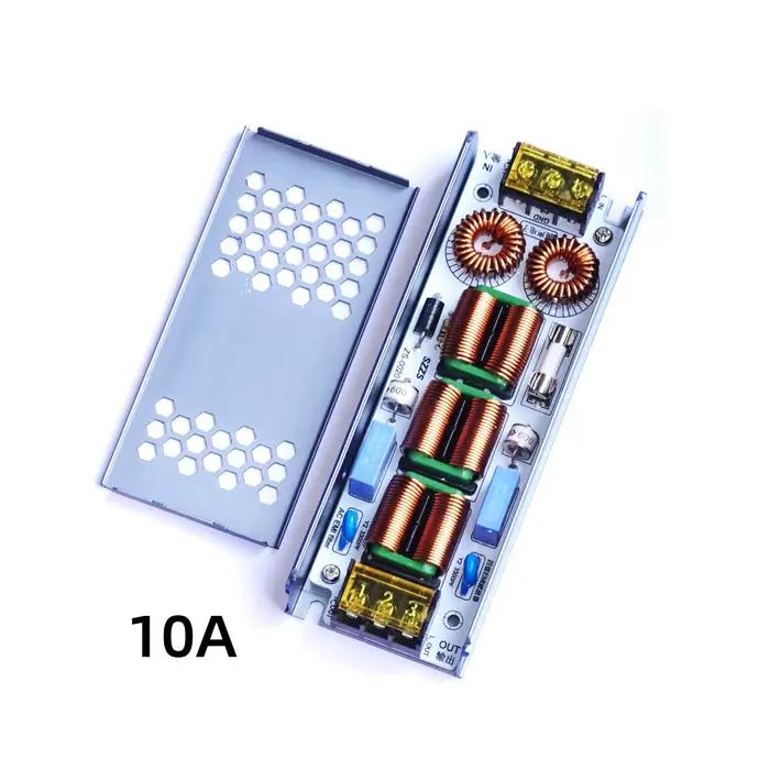 Filtre EMI AC 6A 10A, suppresseur d'interférences électromagnétiques à 4 étapes, purificateur d'alimentation pour amplificateur audio, anti-bruit 110V 220V