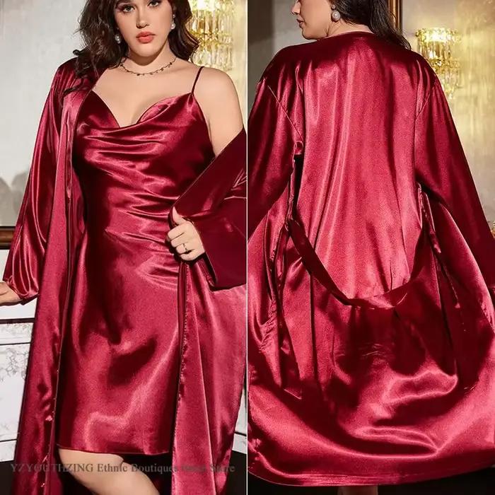 Ensemble chemise de nuit et robe pour femme