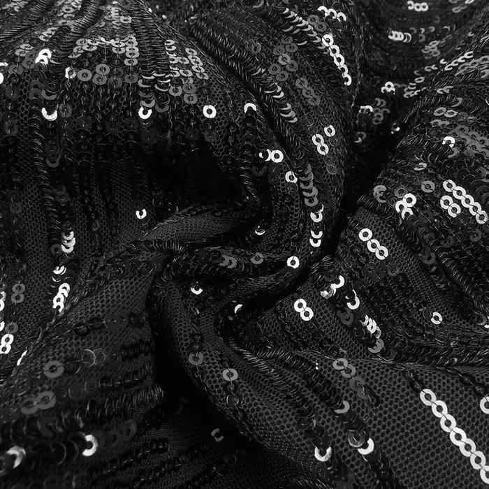 Robe de soirée corset à paillettes noires de luxe