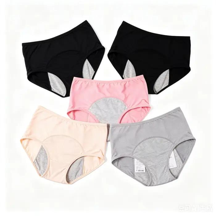 Lot de 5 culottes menstruelles anti-fuites sexy et respirantes pour femme, sous-vêtements chauds pour la taille, lingerie de règles, livraison directe