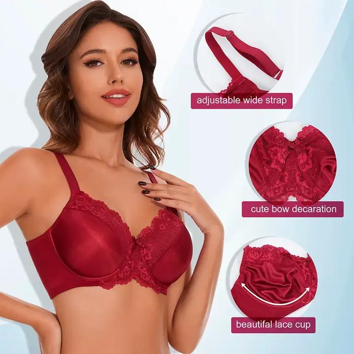 Soutien-gorge à armatures en dentelle florale pour femme