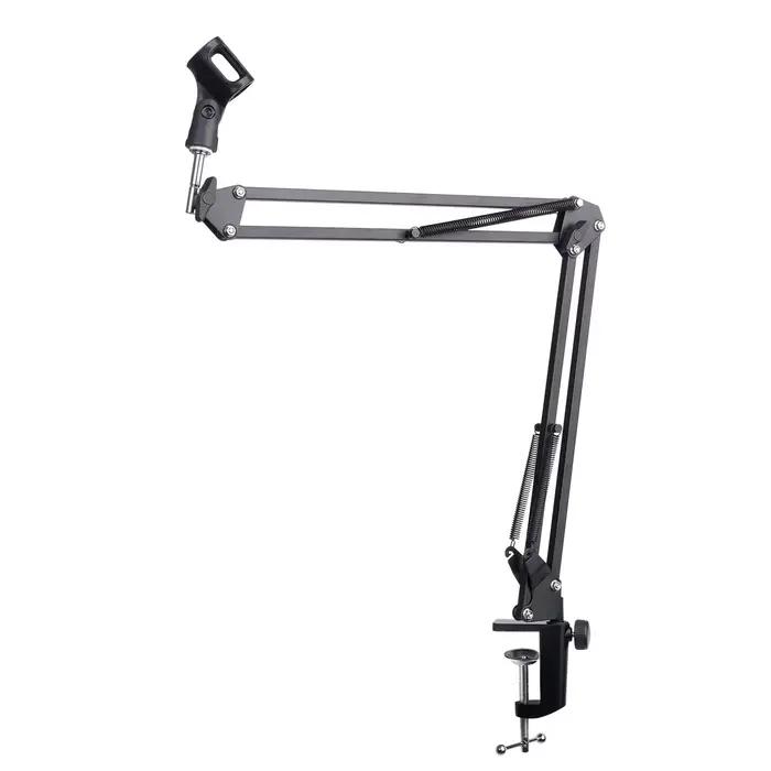 Bras de microphone articulé, support de suspension réglable avec pince robuste, support de micro à ciseaux pour l'enregistrement et le gaming