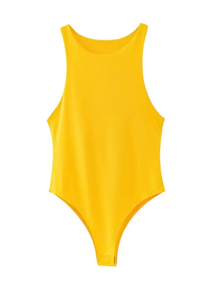 Été solide sexy moulante femmes body femme 8 couleur vert mince
