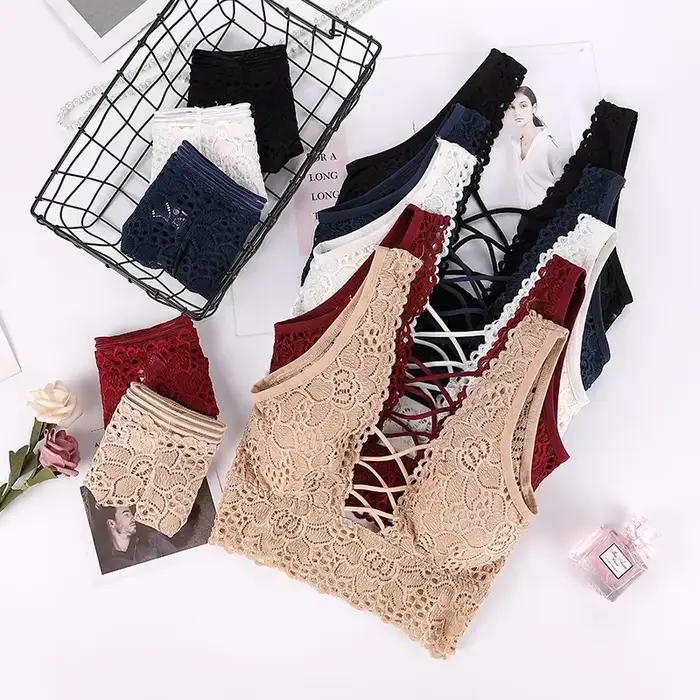 Ensemble de soutien-gorge Sexy à bretelles en dentelle