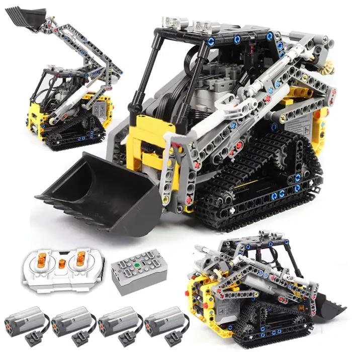 Briques techniques MOC13349 RC, chargeur sur chenilles, voiture, camion, blocs de construction, cadeaux d'anniversaire pour garçons, jouets télécommandés pour enfants, 470 pièces
