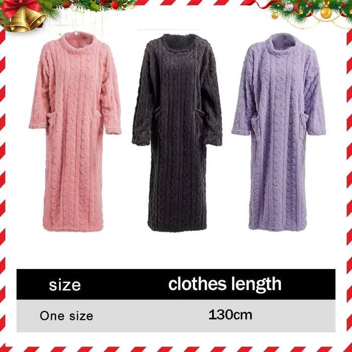 Chemise de nuit en polaire pelucheuse pour femme