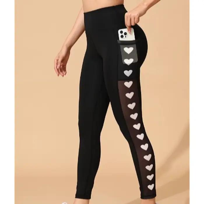 Leggings de sport en dentelle pour femme, sculptants, taille haute, effet push-up fessier, vêtements de course amincissants