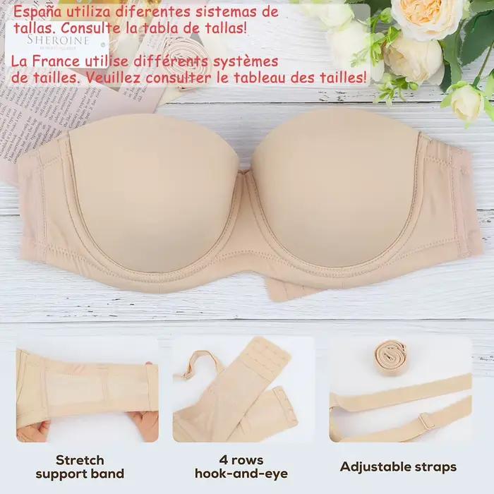 Soutien-gorge push up à bretelles amovibles pour femmes grande taille, avec armatures, couverture complète multidirectionnelle, légèrement rembourré, pour un soutien confortable et un maintien optimal
