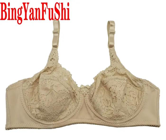 Sexy dentelle femmes soutien-gorge haut pleine tasse minimiseur Floral grande poitrine grand buste bh mince rembourré