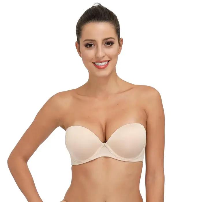 Soutiens-gorge push-up rembourrés en silicone dos nu pour femmes