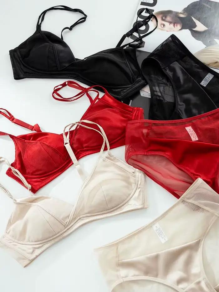 SuyaDream, ensemble de soutien-gorge en soie pour femme